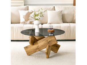 Table basse rond(e) coloris bois clair <strong>HAUSS SPOLE</strong> <strong></strong> - 79 cmx79 cm