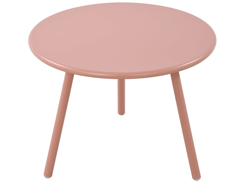 Table basse ronde intérieur extérieur en polypropylène couleur rose – ø 60 cm résistante aux intempéries 10_0009229  - Conforama A