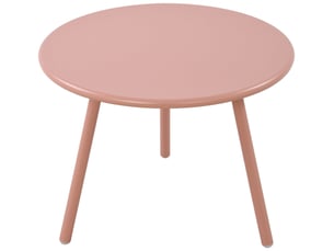 Table basse ronde intérieur extérieur en polypropylène couleur rose – ø 60 cm résistante aux intempéries 10_0009229