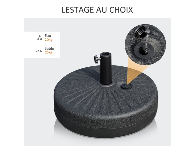  Pied de parasol muhlbach motif rosace stabilité optimale noir élégant  - Conforama E