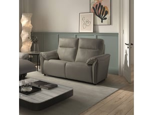 Canapé droit fixe <strong>ALTOBUY</strong> <strong>BALCO</strong> 2 places Assise Cuir / Caisse PU gris