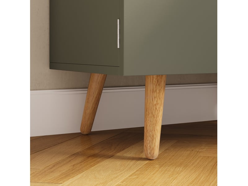  Armoire de cuisine 60 x 35 x 120 cm verte en mdf, 4 portes avec étagères réglables et rangements de porte  - Conforama E