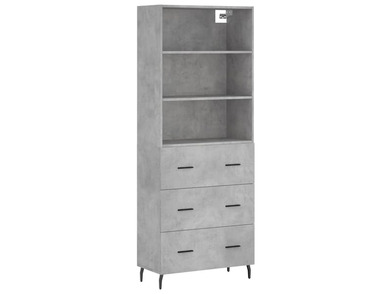  Buffet haut gris béton 69,5x34x180 bois d'ingénierie  - Conforama A