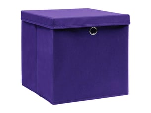 Boîtes de rangement et couvercles 10pcs violet 32x32x32cm tissu