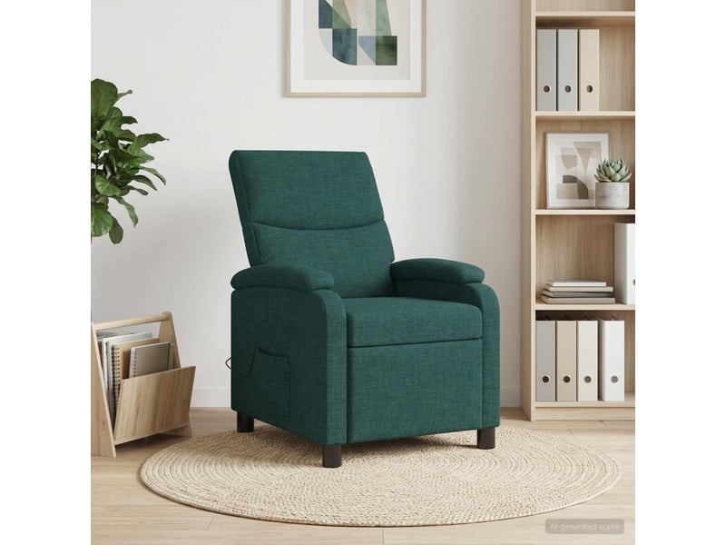 Vidaxl fauteuil de massage inclinable vert foncé tissu  - Conforama B