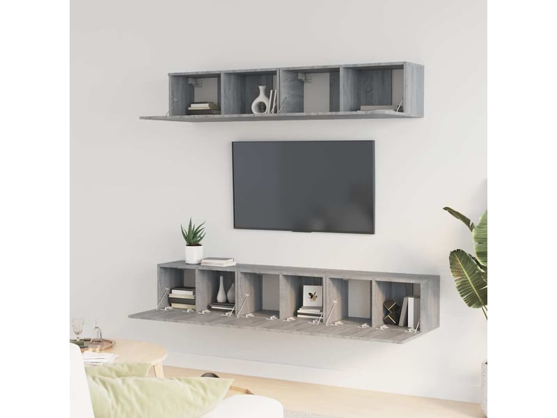  Ensemble de meubles tv 5 pcs sonoma gris bois d'ingénierie shl96706  - Conforama C
