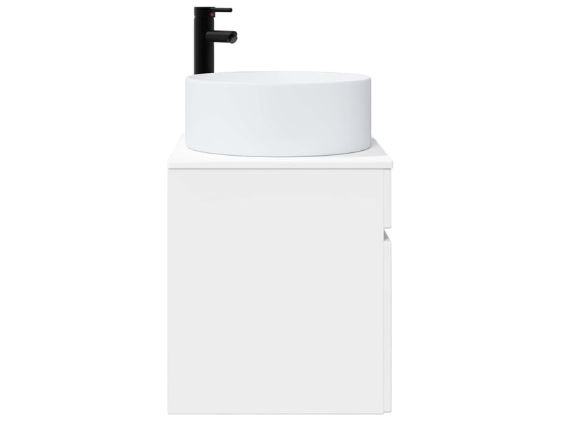 Meuble de lavabo mural, rangement salle de bain blanc 49x44.5x65.5 cm - Conforama C