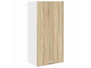 Meuble de rangement cuisine, armoire suspendue chêne sonoma et blanc 50x31x100cm