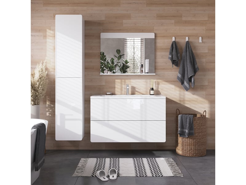  Vicco meubles bain, blanc haute brillanceblanc, 4 pièces  - Conforama C