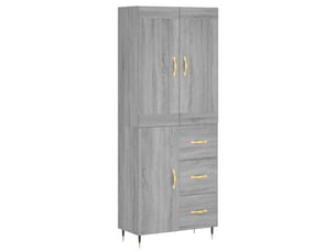 Buffet haut - bahut - meuble de rangement sonoma gris 69,5x34x180 cm bois d'ingénierie
