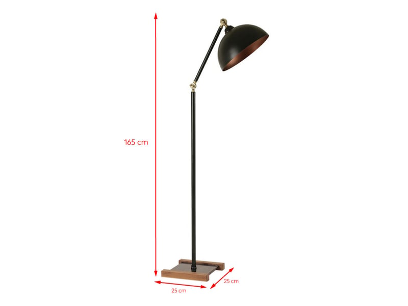  Lampadaire orientable design en métal noir et détails dorés elise  - Conforama C