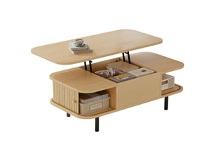 Table basse rectangulaire coloris naturel MODFU - 51 cmx101 cm