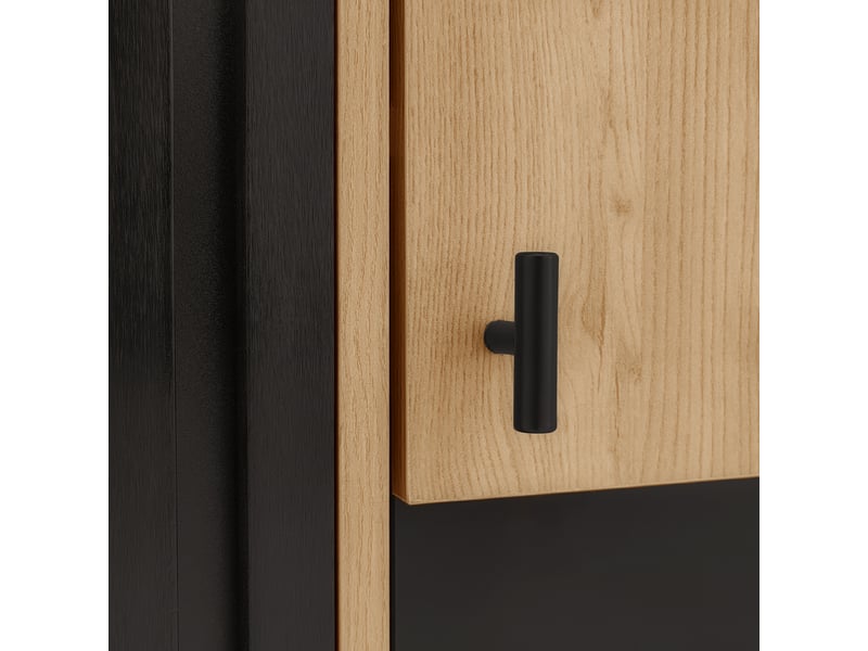  Ensemble de meubles de salon – trio table basse + meuble tv + buffet – style contemporain bois et noir – rangement généreux  - Conforama E