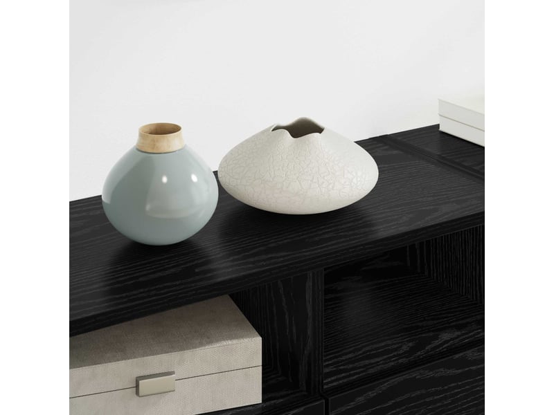  Lot de 4 meuble tv mural, meuble tv suspendu chêne noir bois d'ingénierie shl45207  - Conforama D