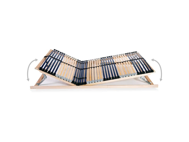  Lit simple- lit adulte -  sommier à lattes sans matelas avec 42 lattes 7 zones 100x200 cm  - Conforama C