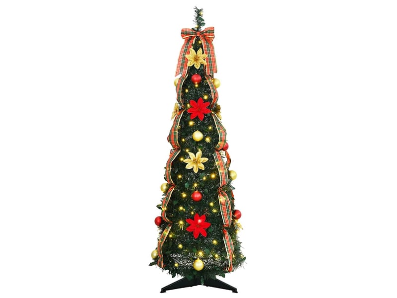  Sapin de noël artificiel, arbre de noël avec 50 led vert 125 cm pvc  - Conforama C
