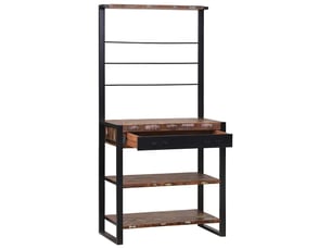 Étagère de cuisine, rangement de cuisine multicolore et noir 80 x 40 x 160 cm cf41441