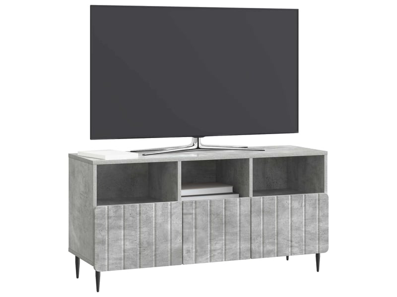  Meuble tv - banc tv - meuble de rangement gris béton 102 x 34,5 x 50 cm bois d'ingénierie  - Conforama C