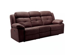 Canapé droit relax électrique <strong>ALTOBUY</strong> <strong>ADOLIS</strong> 3 places Polyester marron