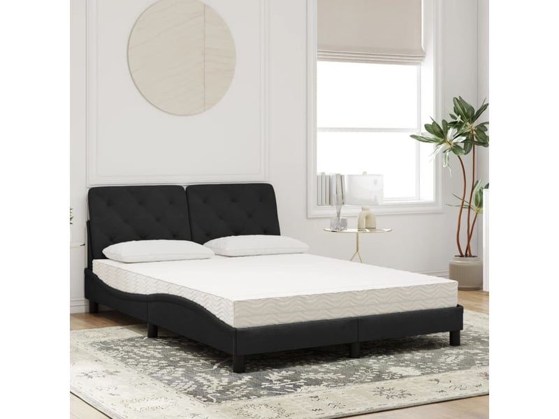  Lit avec matelas noir 120x200 cm velours  - Conforama C