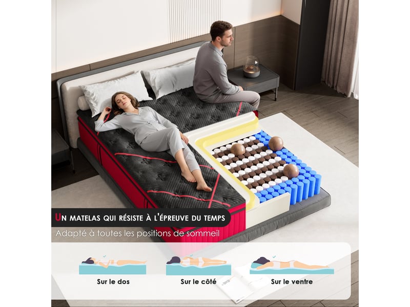  Matelas ressorts 140x200 cm, 30 cm épaisseur  - Conforama B