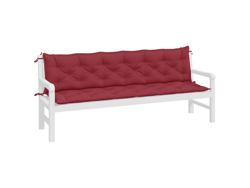  Lot de 2 coussins de banc de jardin, coussins d'assise rouge bordeaux tissu oxford cf58692  - Conforama C