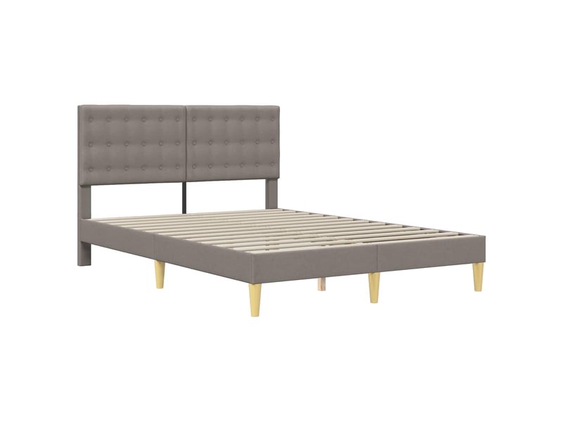  Lit double- lit adulte -  cadre de lit avec tête de lit taupe 120 x 190 cm tissu  - Conforama B