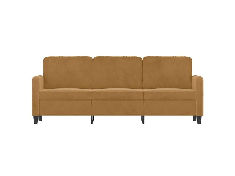  Canapé droit, sofa, canapé à 3 places marron 180 cm velours cf20556  - Conforama C