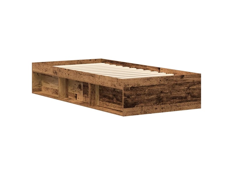  Lit simple- lit adulte -  cadre de lit sans matelas vieux bois 90x200 cm bois ingénierie  - Conforama C