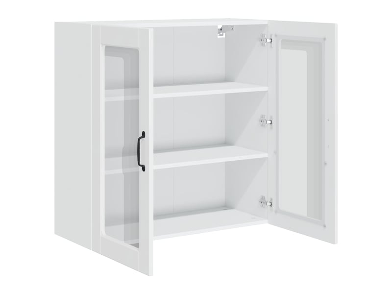 Meuble mural de cuisine, cabinet en verre mural blanc brillant 80x31x80cm shl2595 - Conforama E