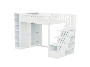 Lit mezzanine 90x200 cm coloris blanc