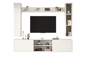 Meuble tv coloris blanc 180 cm <strong>OKWISH</strong>  <strong></strong>