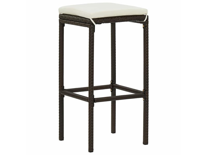  Lot de 6 tabouret de bar, chaise de bar avec coussins marron résine tressée  - Conforama A