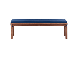 Banc avec coussin d'assise tuscania 160 cm bois d'eucalyptus bleu