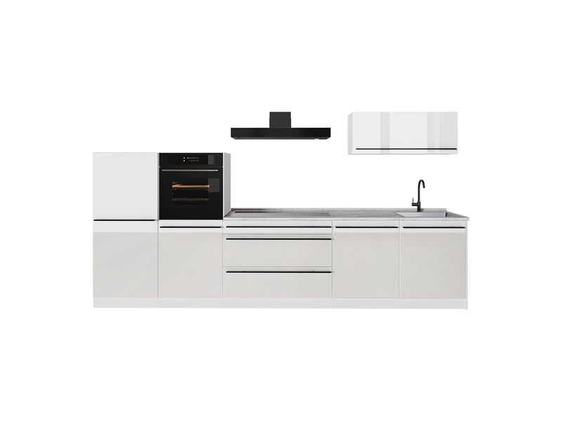  Vicco cuisine, blanc haute brillanceblanc, 340cm sans plan de travail  - Conforama A