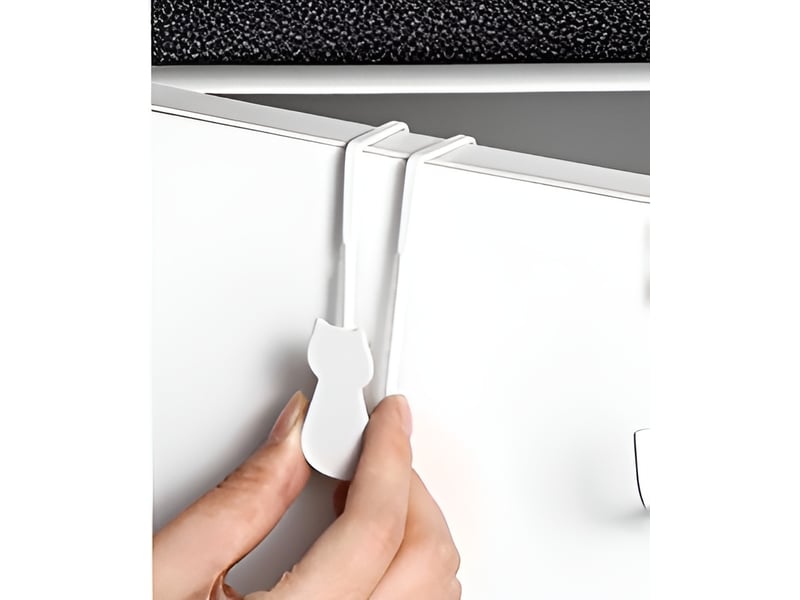  Crochets de porte d'armoire à installation gratuite, 6 simples de en fer, décoratifs pour tiroir d'armoire de chat, noir - réf. Szpa317559jjzj  - Conforama C