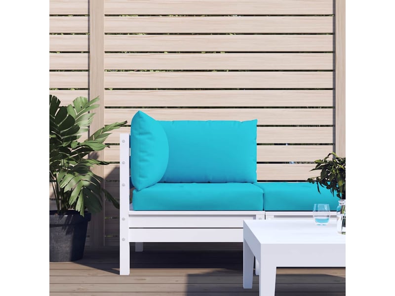  Lot de 3 coussins de palette, coussins de canapé turquoise tissu oxford cf59720  - Conforama B