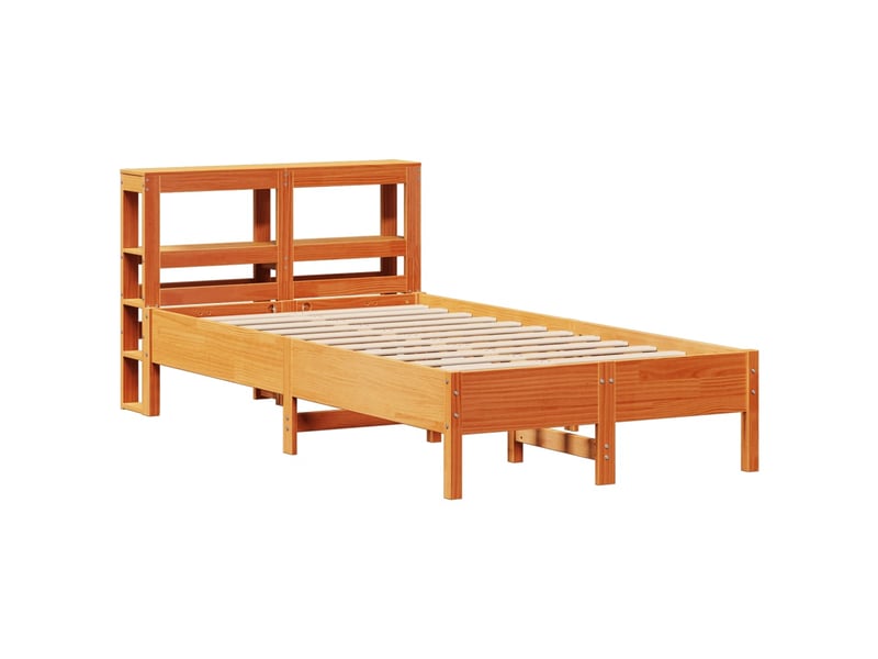 Lit double- lit adulte -  cadre de lit sans matelas  marron 120x190cm bois pin massif  - Conforama B