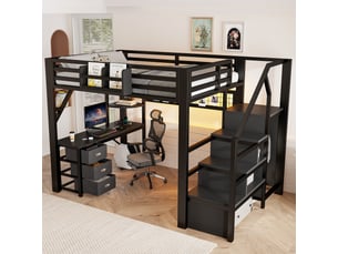 Lit mezzanine 140x200 cm <strong></strong> <strong>Radiant Stride</strong> coloris noir