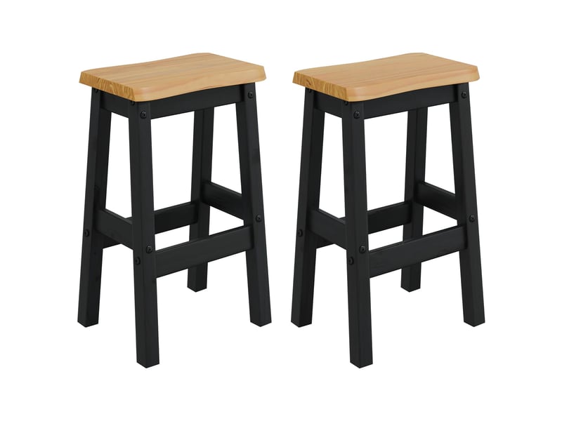 Tabouret de bar, chaise de bar haut ekai 2 pc noir 40x29x63 cm - Conforama A