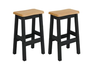 Tabouret de bar, chaise de bar haut ekai 2 pc noir 40x29x63 cm