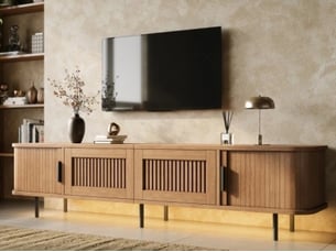Meuble tv coloris bois clair 180 cm <strong>SEYAKANY</strong> <strong></strong>
