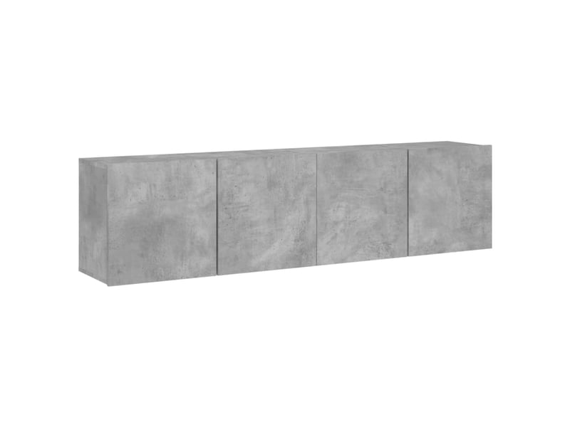  Lot de 2 meuble tv mural, meuble tv suspendu gris béton 80x30x41 cm  - Conforama A