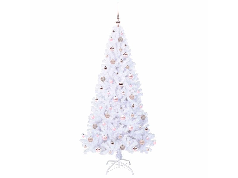 Sapin de noël artificiel, arbre de noël avec 300 led blanc 180 cm pvc et acier shl2183 - Conforama D