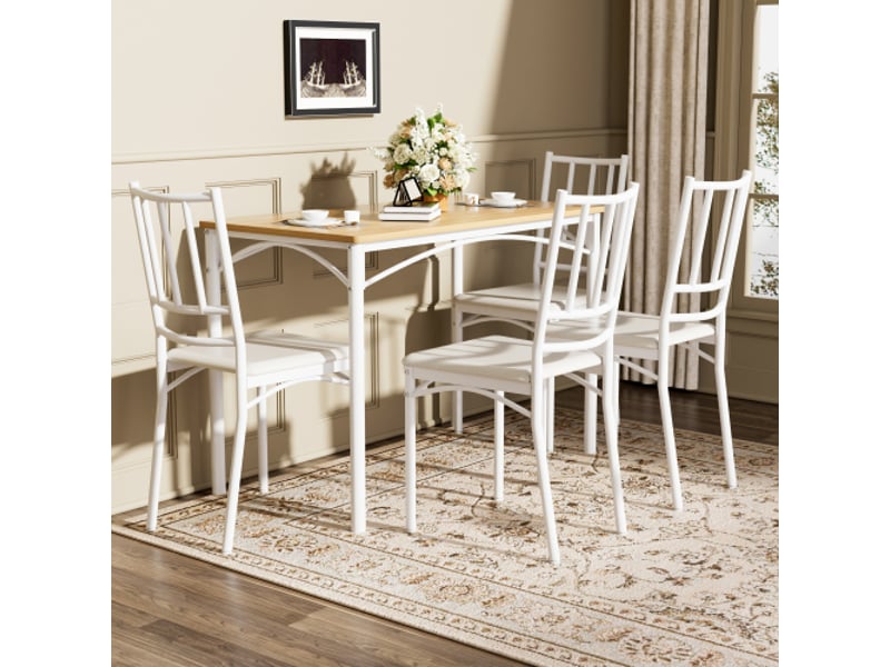  Ensemble table à manger avec chaises, ensemble table de bar style industriel avec 4 chaises, table petit‑déjeuner pour cuisine et salon, mobilier déco intérieur  - Conforama D
