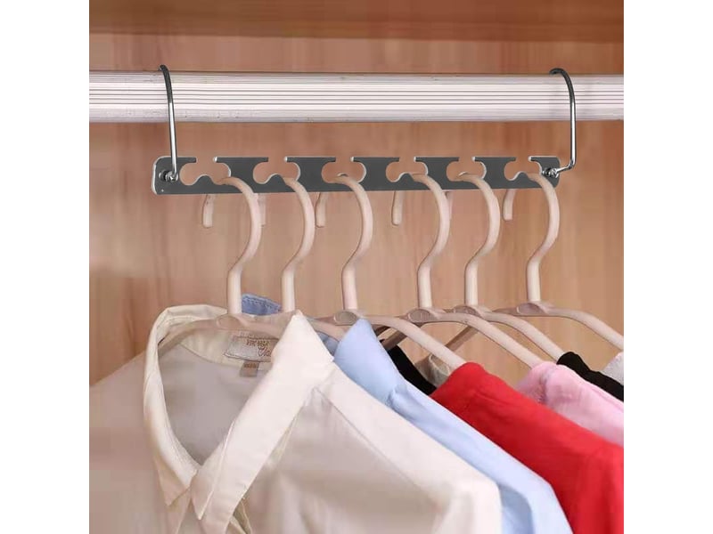  Crochets muraux cintres gain de place, organiseurs de placard antidérapants, cintres multi-usages, argentés, 6 pièces, gris XLH-ZLS-000837ZLS - Conforama C