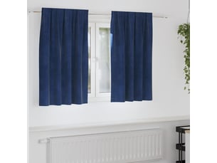 Lot de 2 rideaux, rideaux de fenêtre bleu foncé 140 x 140 cm velours cf43985