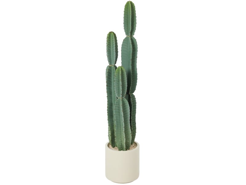  Plante artificielle cactus 111 cm en eva vert avec pot décoratif, idéale pour le salon, le bureau ou l'entrée  - Conforama A