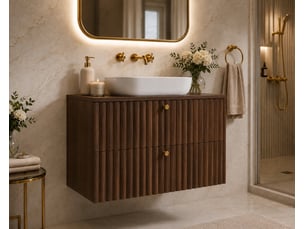 Meuble sous vasque suspendu bello noyer foncé 80 cm