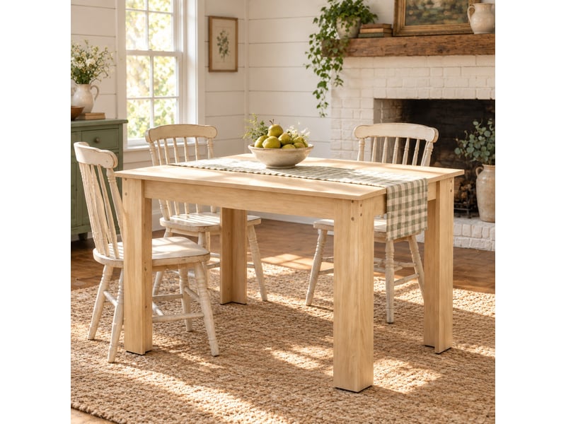 Table de salle à manger 4 à 6 places avec structure renforcée - lpospi - panneau mélaminé chêne 120 × 69 × 75 cm - Conforama B